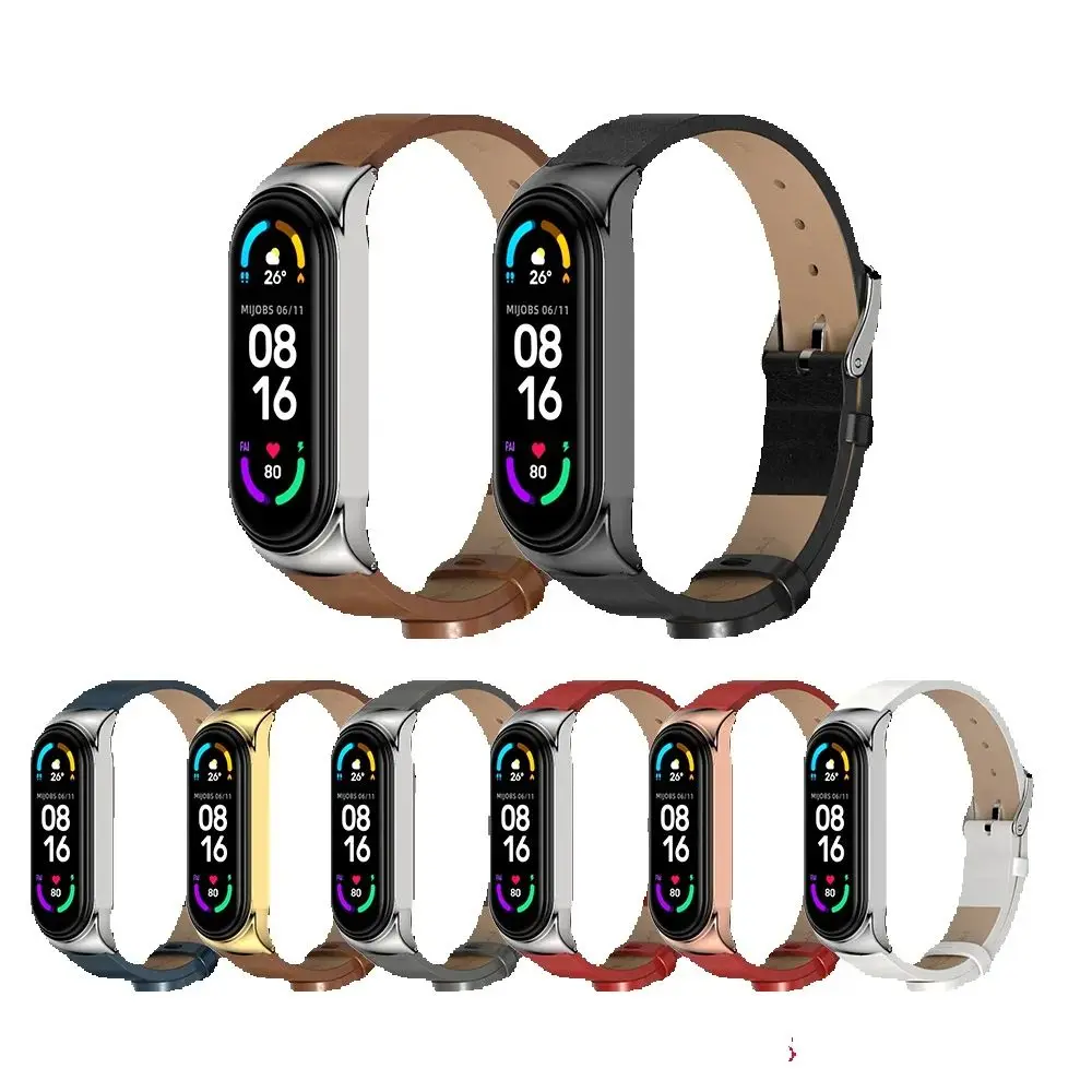 Pulseira para xiaomi mi band 9 8 7 6 5 pulseira para mi band 9 pulseira de couro mi band 8 pulseira acessórios inteligentes