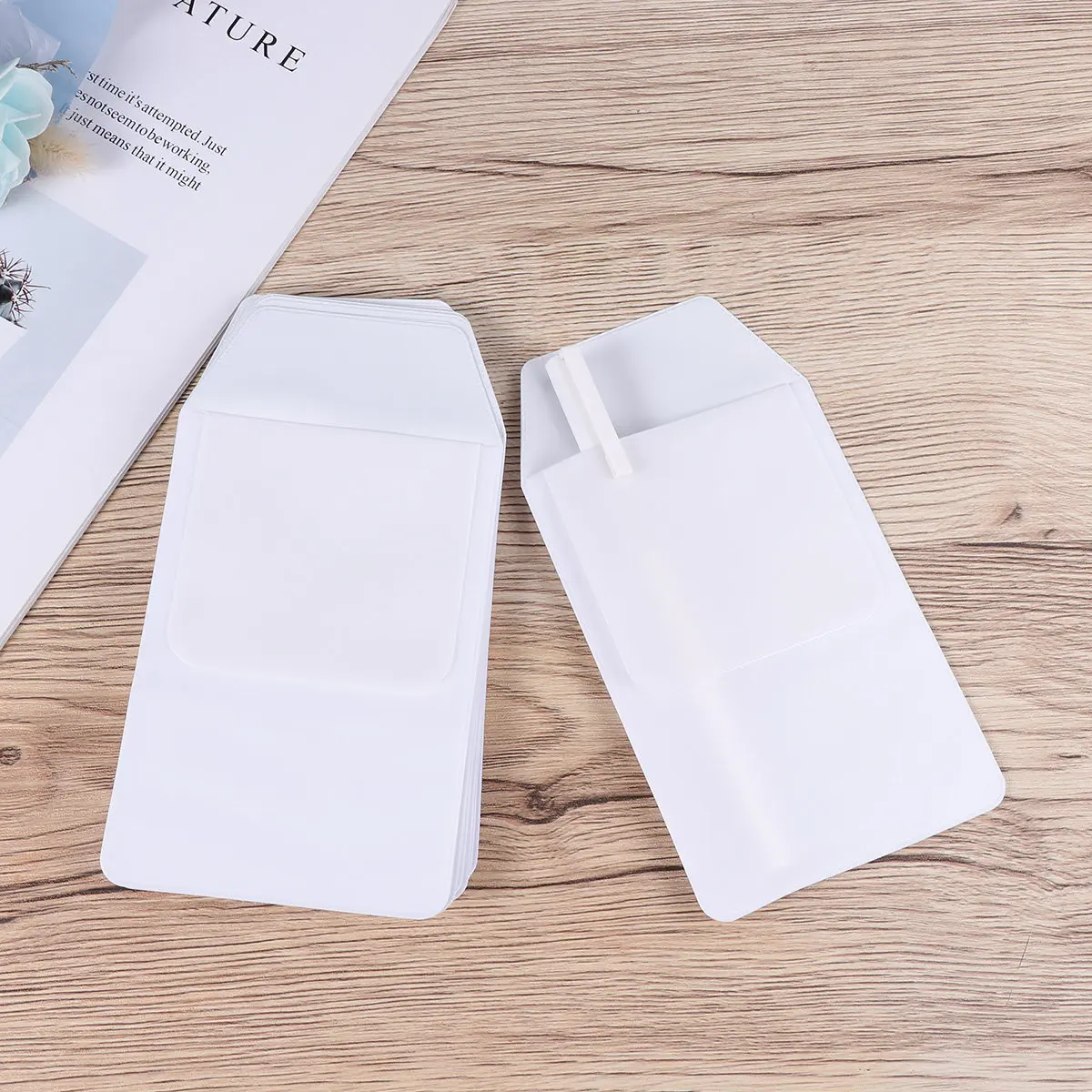 10Pcs PVC Transparent Pen Protector Bags Leakproof Pocket Inserts for Office School Staff Stationery Organizer Simple