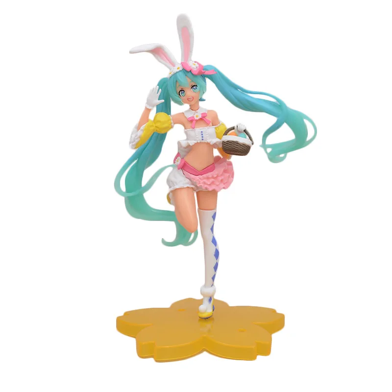 18cm Anime Hatsune Miku 2. Saison Frühling ver Kaninchen Ohr verkleiden Modell Spielzeug Geschenk Sammlung Aciton Figur PVC
