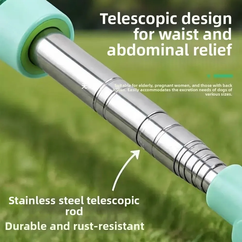 Retractable Dog Poop Scooper Non-Contact Long Handle Dog Poop Catcher Scalable Foldable Pet Waste Cleaner Dog Walking