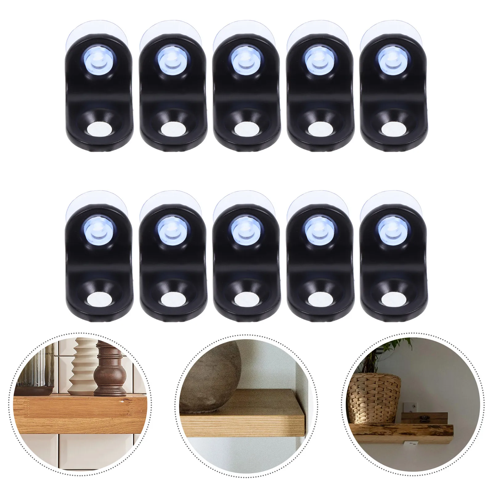 

10 Pcs Shelf Brackets Glass Wall Mount Heavy Duty Support Pegs Layer Board Holder Zinc Alloy Bracket Storage Solution