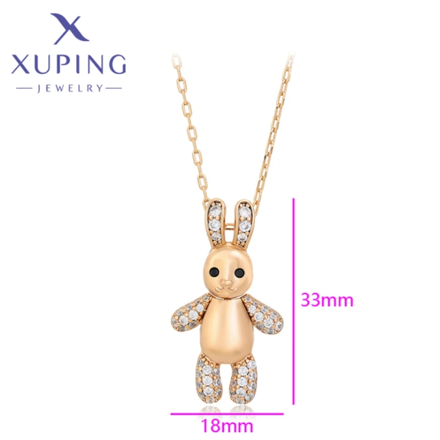 Xuping Jewelry New Fashion Style Animal Shape Gold Color Chains Necklace for Women Schoolgirl Christmas Party Gifts X000682926