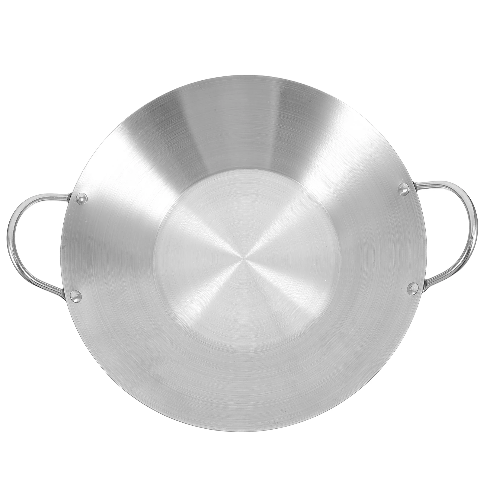 

Dry Hot Stainless Steel Cooking Pot Large Capacity Hot Pot Flat Bottom Dual Handles Camping Sauce Pan Portable