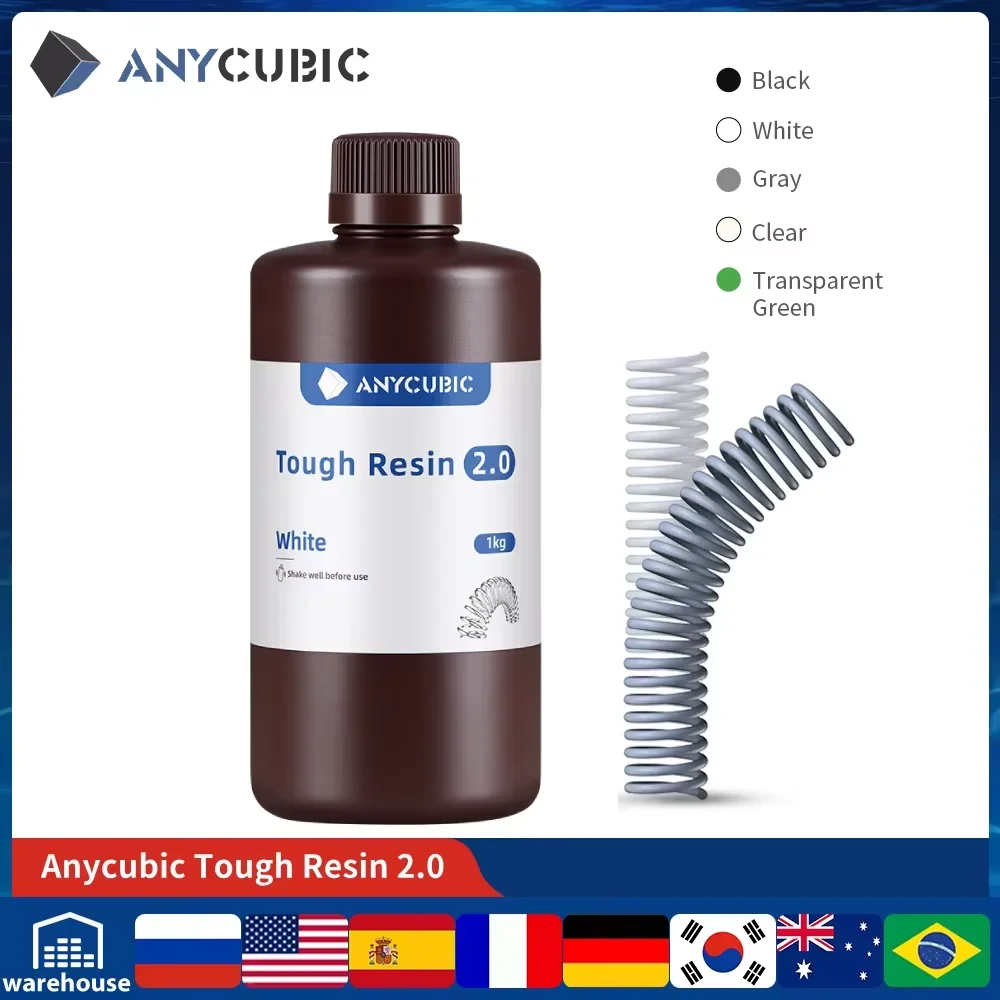 ANYCUBIC Flexible Tough Resin 2.0 for High-Precision 3D Printing
