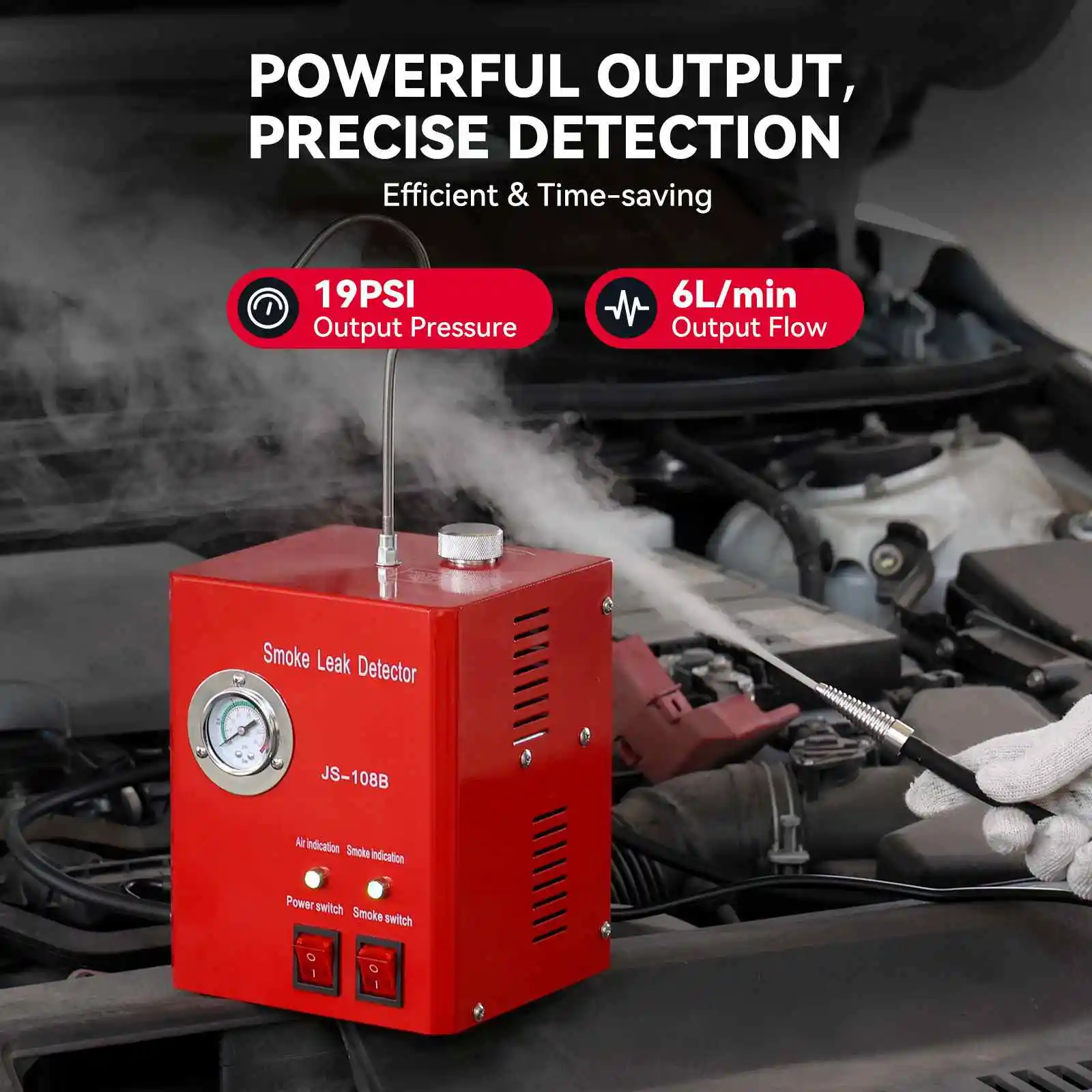 

Smoke Tester with Pressure Gauge EVAP Smoke Machine 12V Diagnostic Tester Smoke Leak Detector Professional