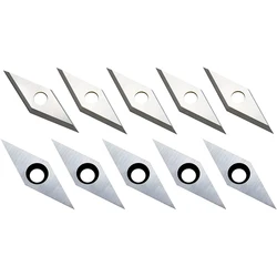 10Pcs Carbide Inserts Cutter Woodturning Chisel Tipped Replacement Blade for Wood Lathe Turning Machine Tools 10X30mm