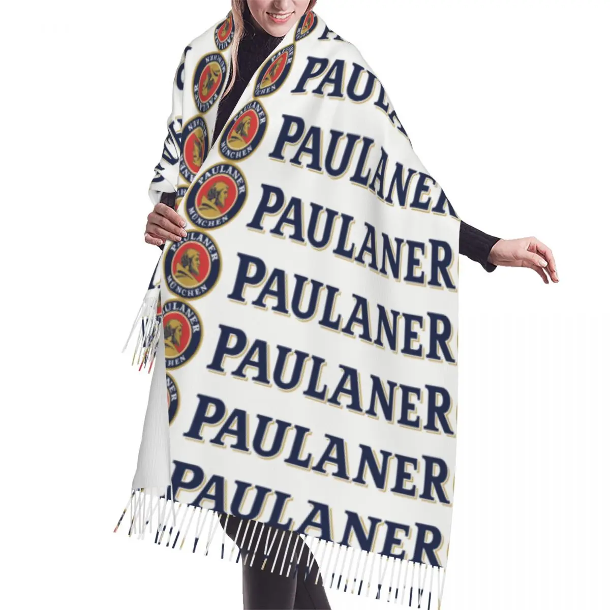

Custom P-paulaners Spezi Love Tassel Scarf Women Soft Drink Lover Shawl Wrap Lady Winter Scarves