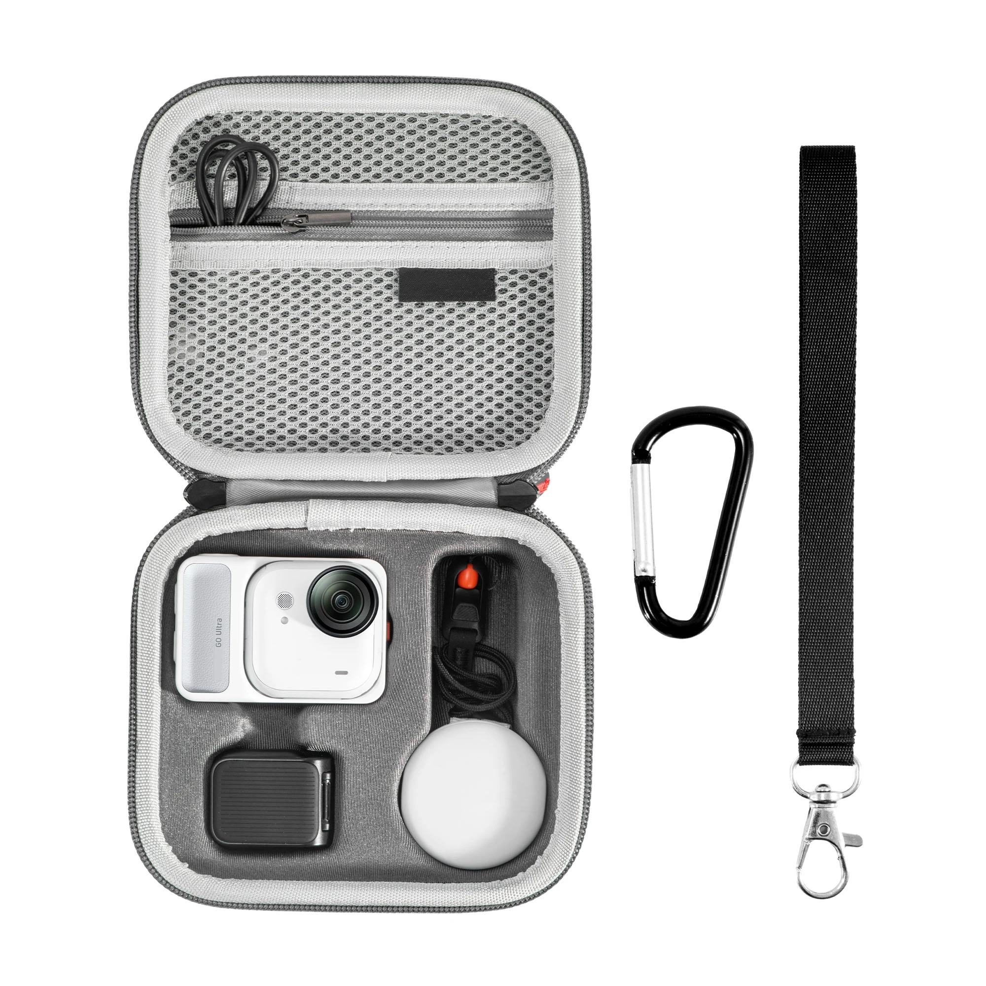 

Carrying Case for Insta360 Go Ultra, Small Storage Bag Travel Case Organizer Protection Cover with Hook&Wrist Strap Accessories