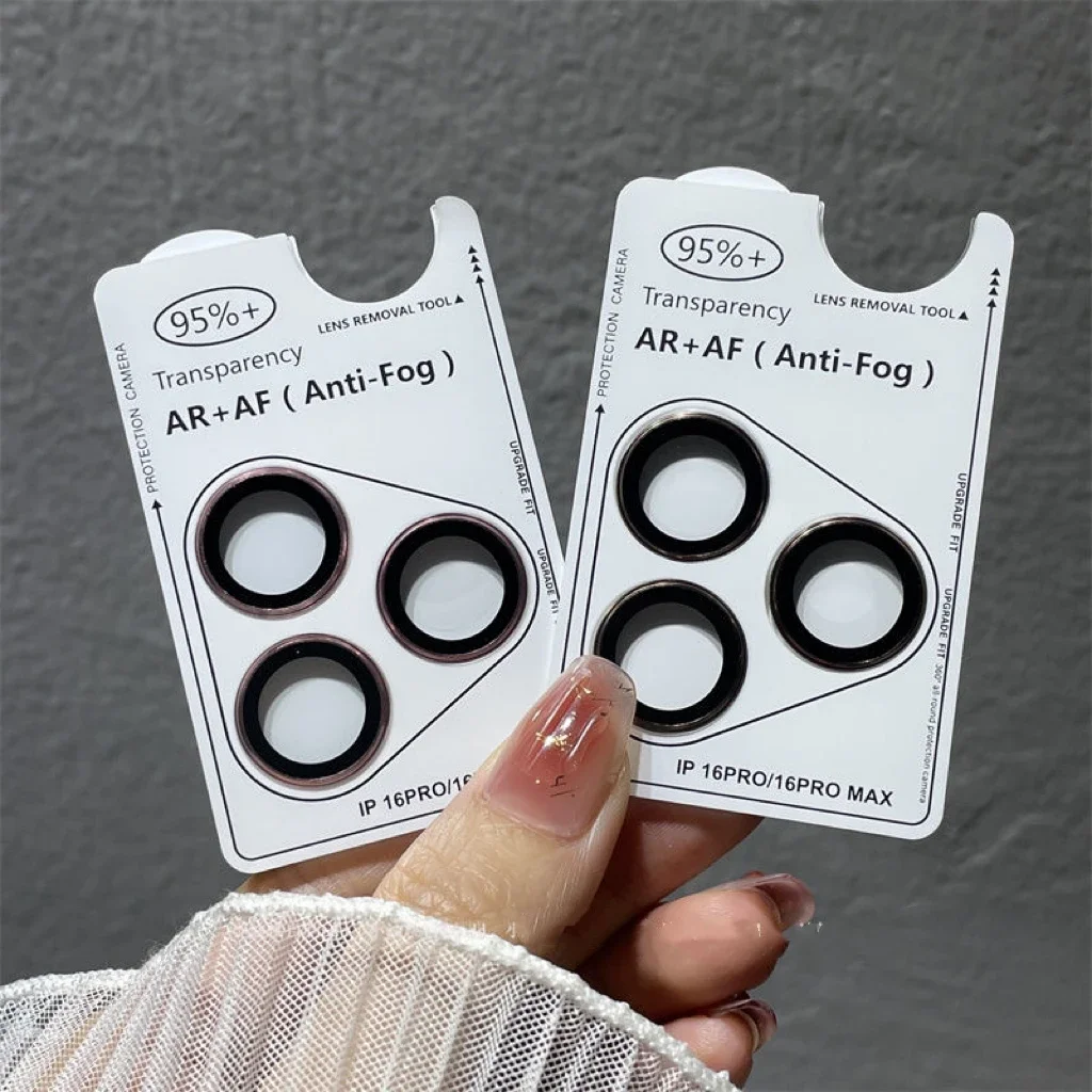 3-2Pcs Camera Lens Protector For IPhone 17 16 15 Pro Max 12 Mini Metal Ring Protector Glass Camera Lens For IPhone 14 15 Plus
