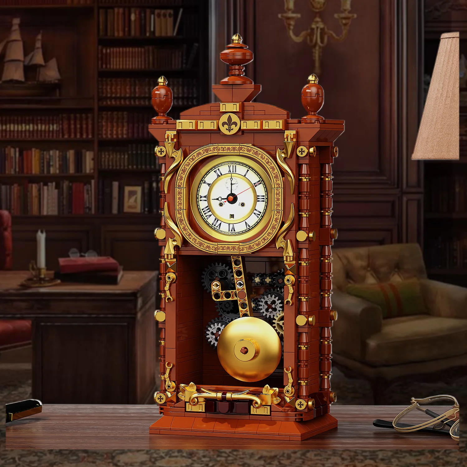 751 قطعة من مكعبات البناء على مدار الساعة المتأرجحة من سلسلة ريترو الكلاسيكية مع مجموعة من الطوب البناء البندول هدية للأطفال والكبار #3