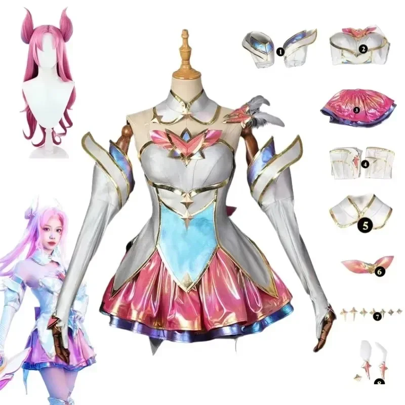 

LOL Star Guardian Kaisa Cosplay Costume Game LOL Kaisa Cosplay Daughter of The Void Wig Skirt Uniform Woman Sexy Party Suit