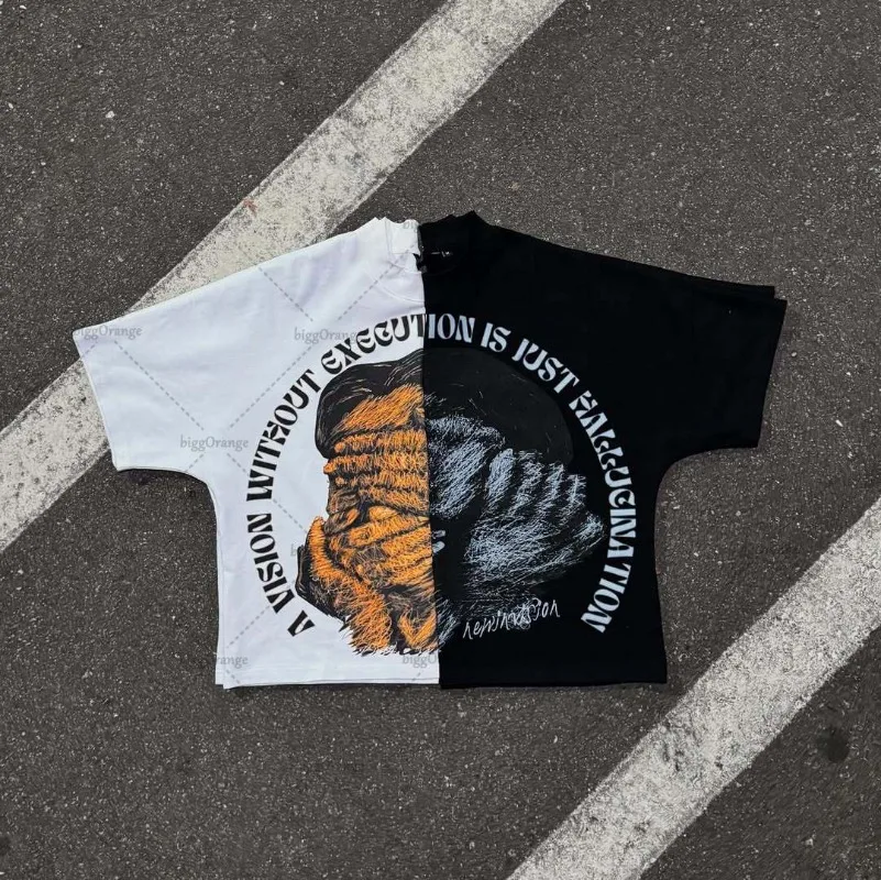 

2025 men and women print design short-sleeved fashion matching street Y2k casual top Harajuku hip hop retro oversized T-shirt