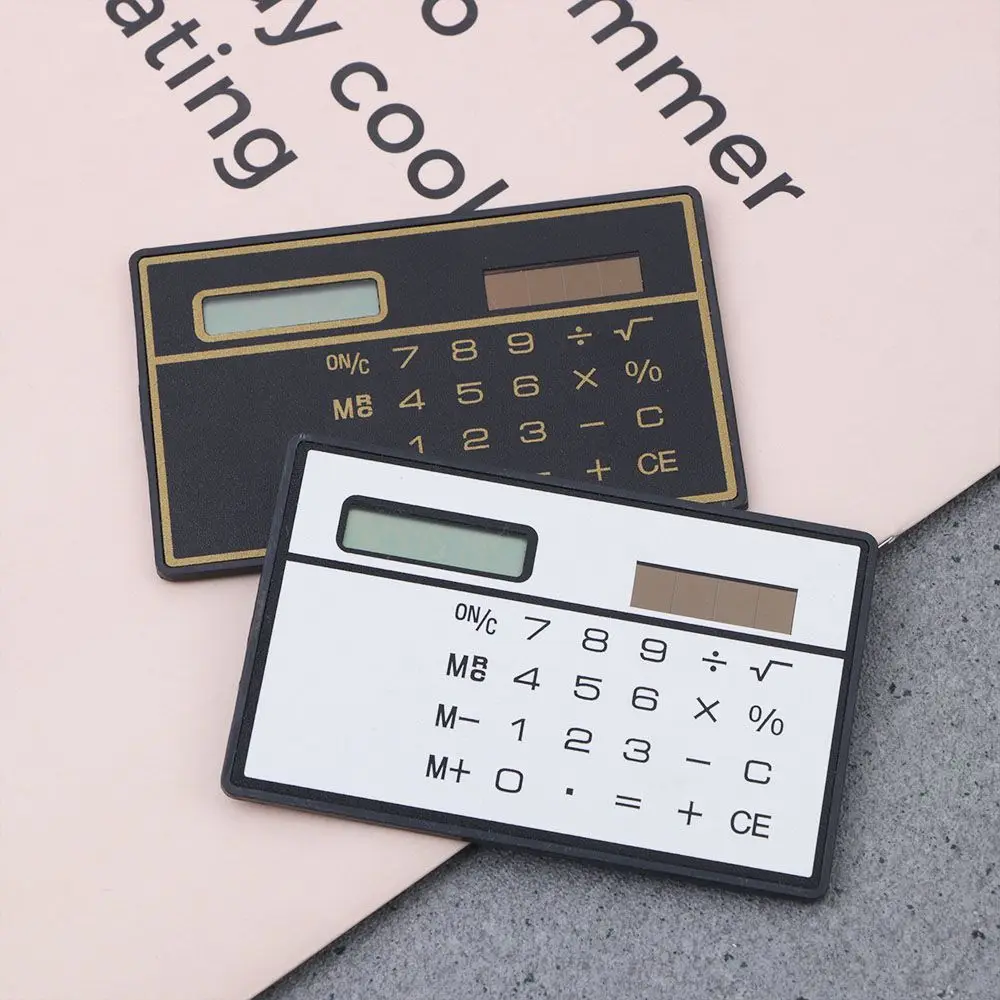 

Supplies Ultra-thin Stationery Personalized Mini Calculator Pocket Calculator Credit Card Calculator Solar Powered Calculator