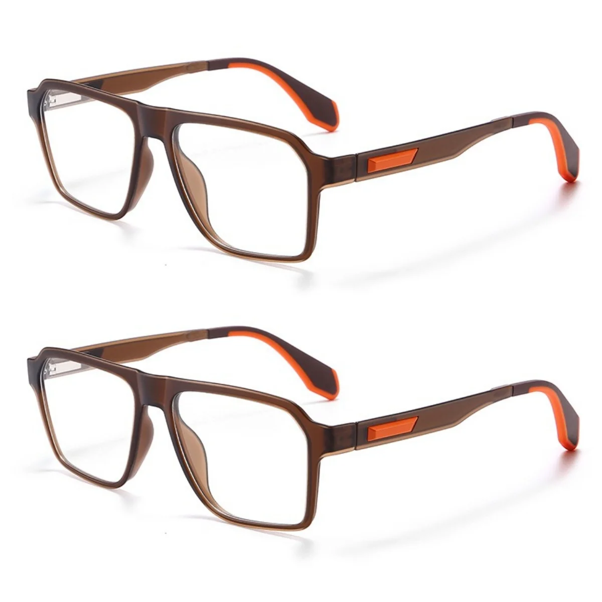 

2 Pcs TR90 Reading Glasses Men Male Readers Eyeglasses with Spring Hinges Vintag Square Frame Good Quality Myopia Glasses