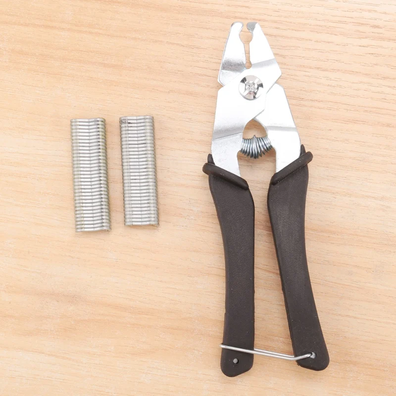 1Pcs Hog Ring Plier Tool And 600Pcs M Clips Chicken Mesh Cage Wire Fencing Crimping Solder Joint Welding Repair Tools-N37R