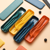 4pcs Plastic cutlery set for home kitchen trips picnic camping Work school reusable