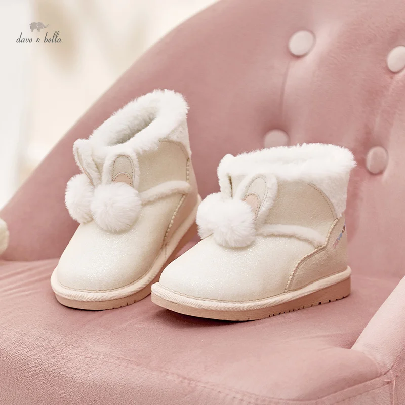 

Зимние сапоги Dave Bella для девочек, зимняя детская теплая плюшевая обувь, детская нескользящая повседневная обувь с милым кроликом, DB4243882