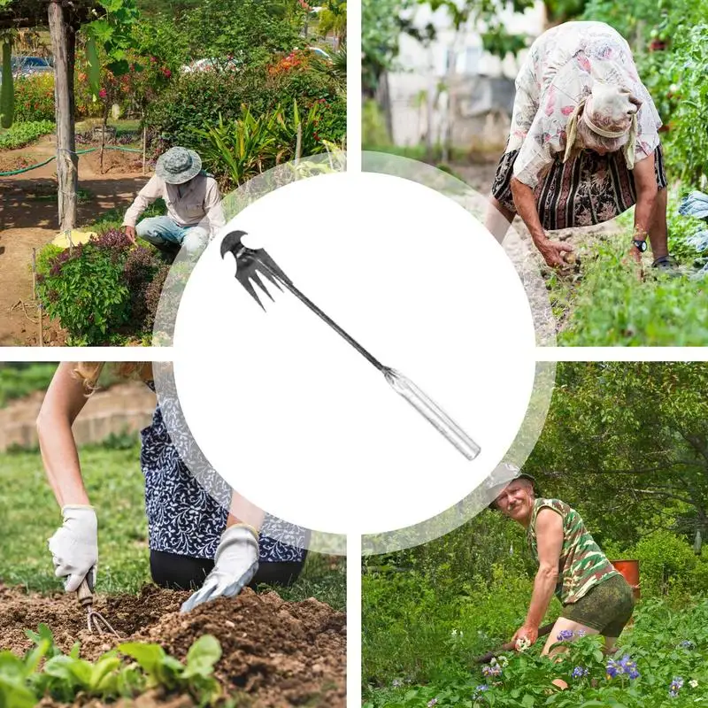 Stainless Steel Garden Weeders Grass Rooting Loose Soil Hand Weeding Removal Puller Gardening Tools Multifunctional Weeder