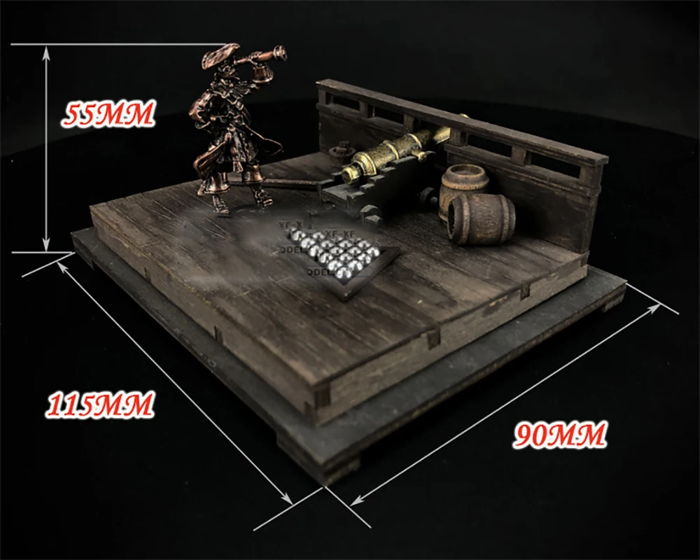 Model Wooden Assembly Kit Deck Doll Scene Series DIY Props Cannon Hobby Making Accessories Tools