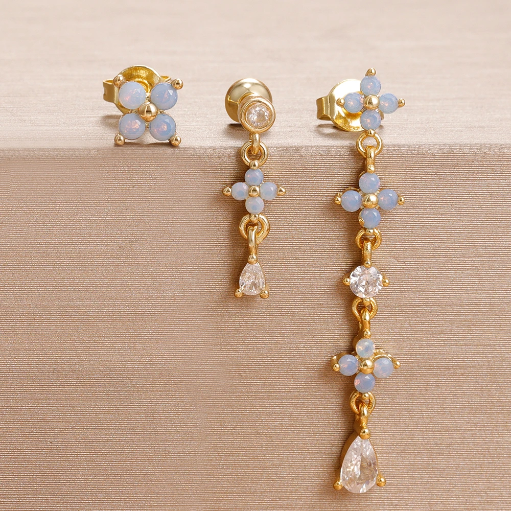 Set Anting Stud Bunga Biru Mew - Body Jewelry Top ulasan dan harga