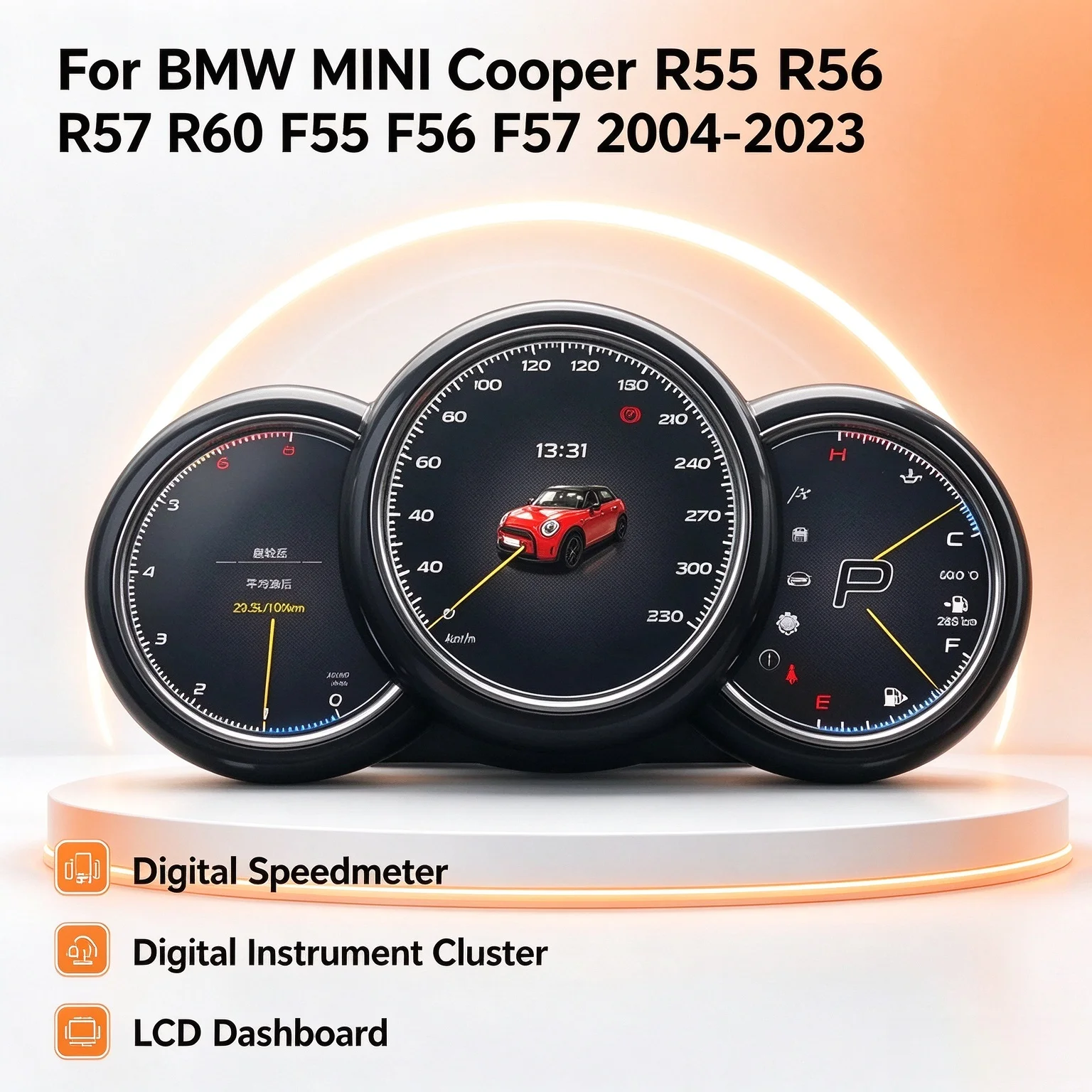 Car LCD Dashboard Cluster Instrument For Bmw Mini R56 R60 R51 R54 F55 F56 F60 2006-2023 Virtual Cockpit Speedometer Panel Linux