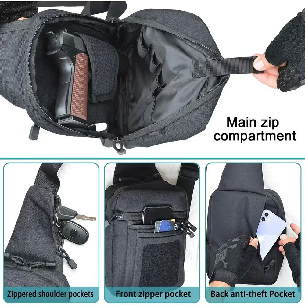 FzcSpeed Taktischer Rucksack Verdeckte Tragetasche Multifunktionale Wasserdichte Umhängetasche für Schießsport, Wandern und Outdoor-Aktivitäten – Detail 8