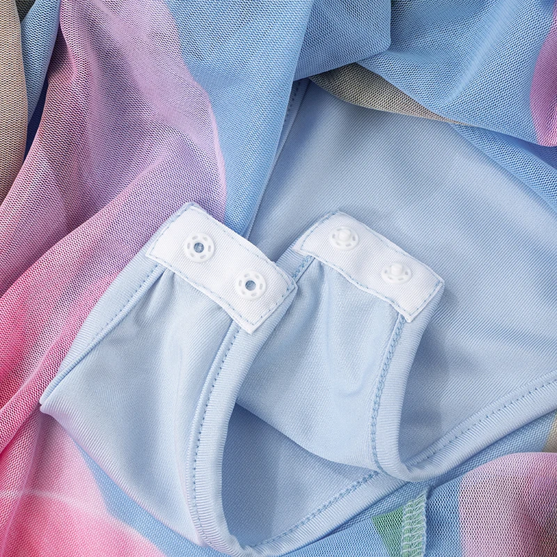 CUTENOVA letnia nowa damska kwiatowy Print szyfonowa fałszywa dwuczęściowa długa sukienka bez ramiączek seksowne przezroczyste sukienki wakacyjne