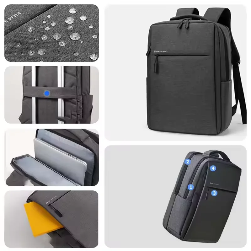 Laptop Backpack Large Capacity Travelling Backpacks Waterproof Laptop Bag 15.6 17.3 Multi-pockets Men's Backpack