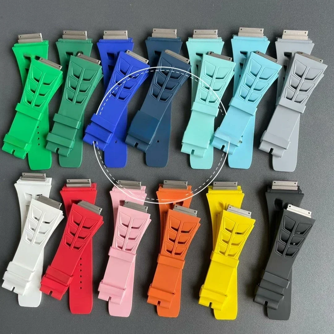 جديد سوبر أ فلورو المطاط حزام الساعات ريتشارد ساعة ميل حزام RM030 RM055 FKM فلورو المطاط