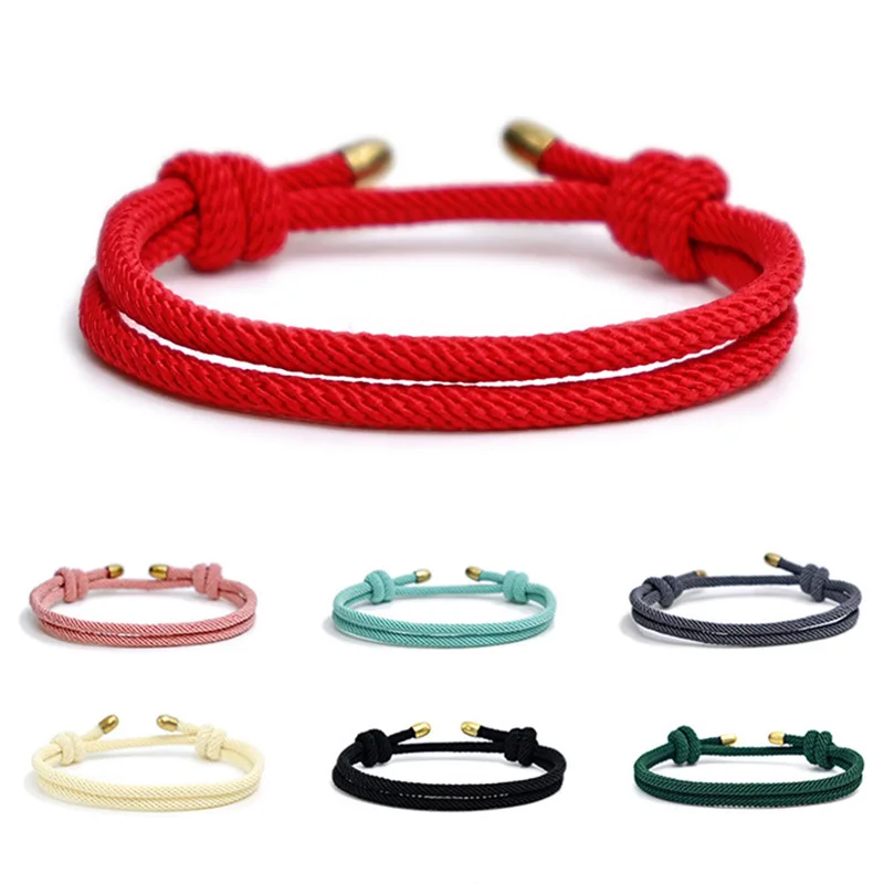 New Lucky Red String Colorful Thread Rope Bracelets for Women Men Adjustable Couples Bracelets Hand Knitted Jewelry Gift