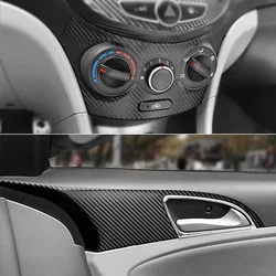 For Hyundai Solaris Accent Verna Interior Central Control Panel Door Handle Carbon Fiber Stickers Decals Car styling Accessorie