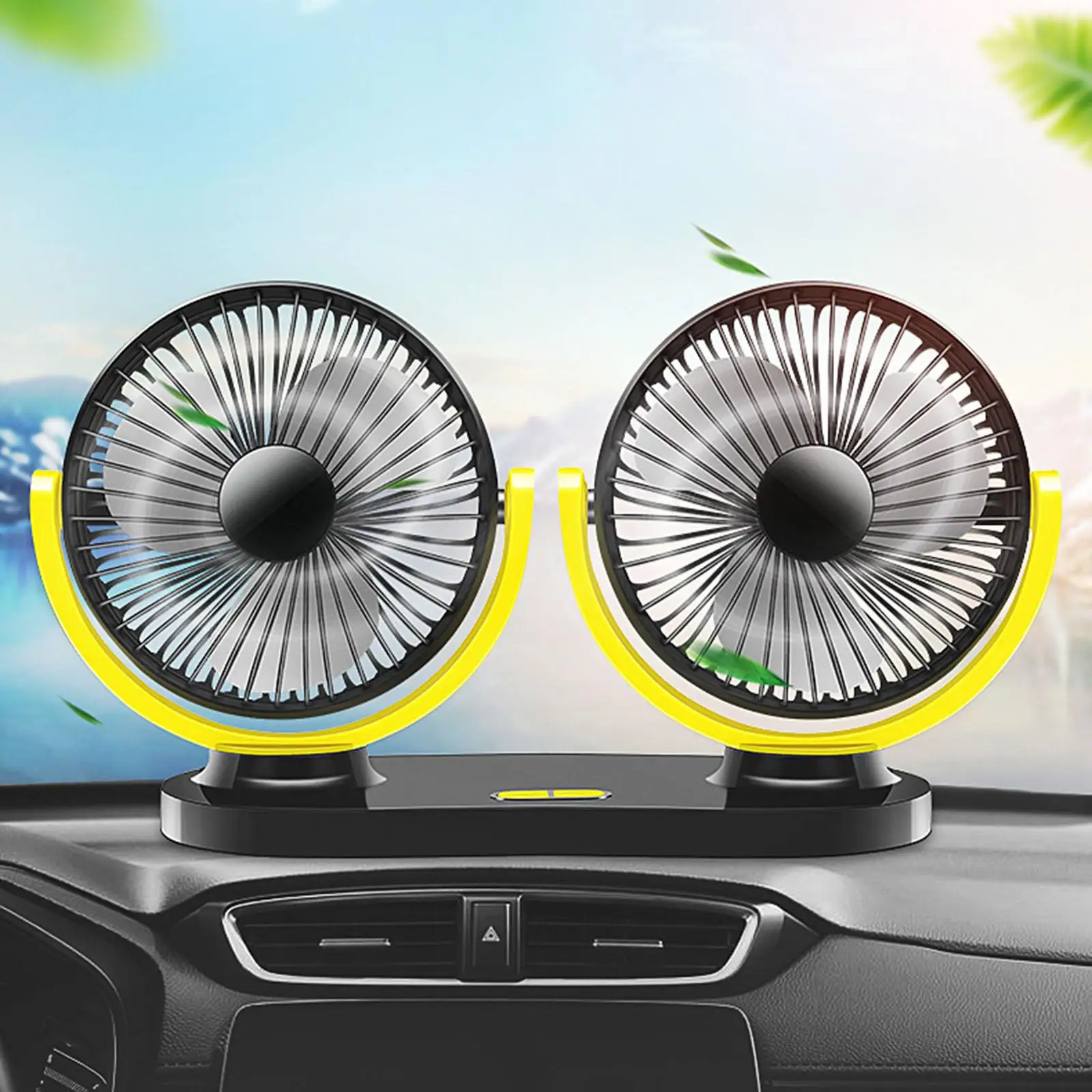

USB Dual Head Car Fan Auto Fan Low Noise 3 Speed Levels for Car SUV RV