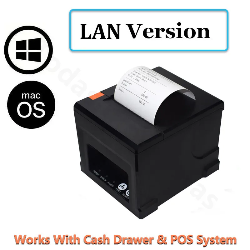 Top Desktop Auto Cut 80mm Thermal Receipt Desk Printer Automatic Cutter Restaurant Kitchen POS USB Serial LAN Mini Bluetooth