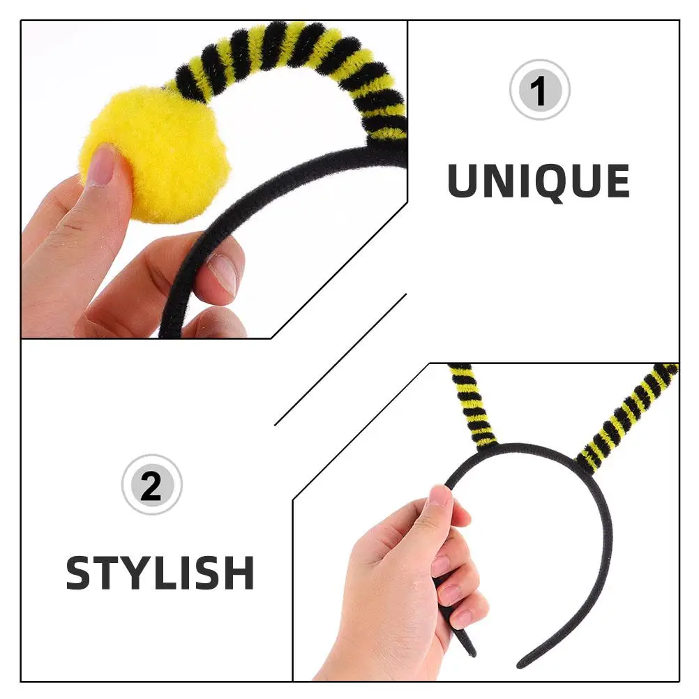 10-delige bijenhoofdtooi antenne hoofdband dier pompom haaraccessoire lichtgewicht comfortabel insect kostuum feestdecoratie
