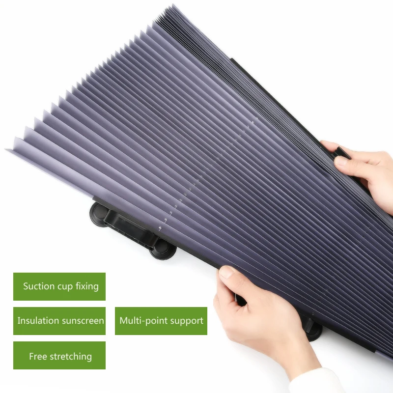 Auto Car Retractable Sunshade Sun Insulation Block Retractable Windshield Sun Shade Front Rear Sunshade for Car UV Protection