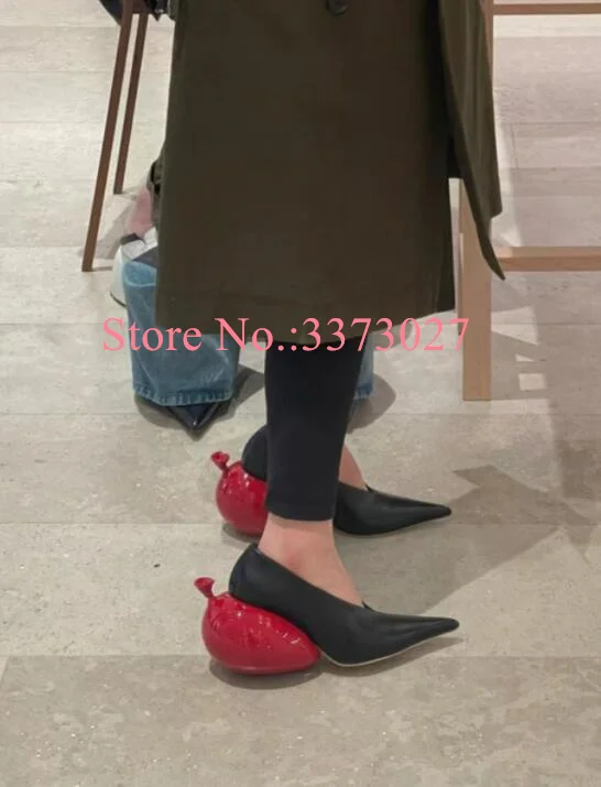 New Arrival 2024 Balloon Heel Lady Pumps Sexy Unique Design Strange Heel Woman Shoes Fashion Pointed Toe Banquet Shoes Dropship