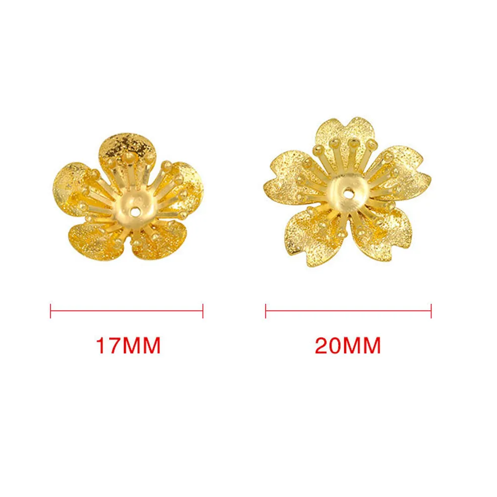 

100Pcs Metal Flower Pieces Premium Frosted Double Layer DIY Charms for Hairband Hairpin Brooch Craft Jewelry Making Supplies