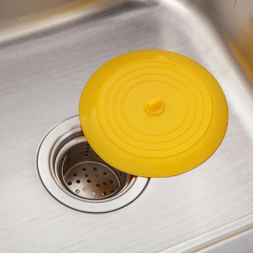 

Drain Stopper Yellow Reusable Waterproof Plug Floor Sink Deodorizer Cockroach Blocker Easy Install Kitchen Bathroom Laundry Use
