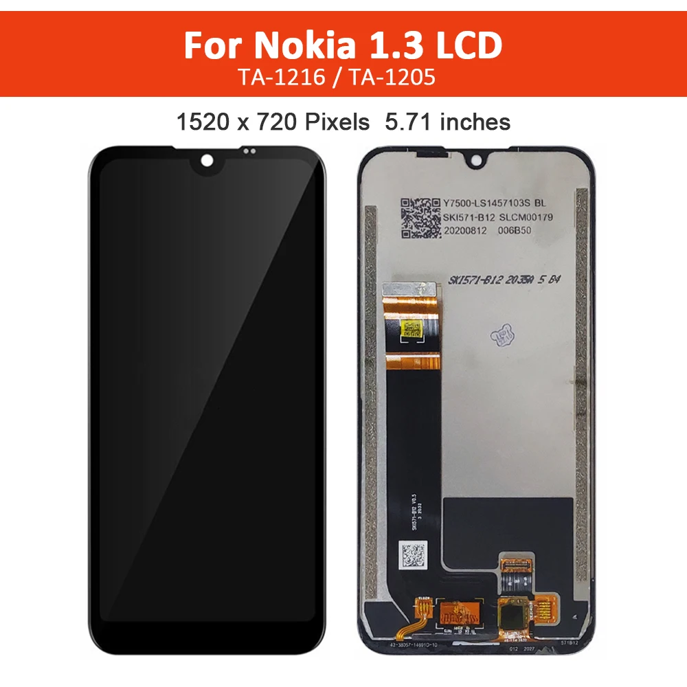 Rakitan Digitizer Layar Sentuh LCD 5.71 "asli untuk Nokia 1.3 TA-1205/TA-1216 - Pengganti