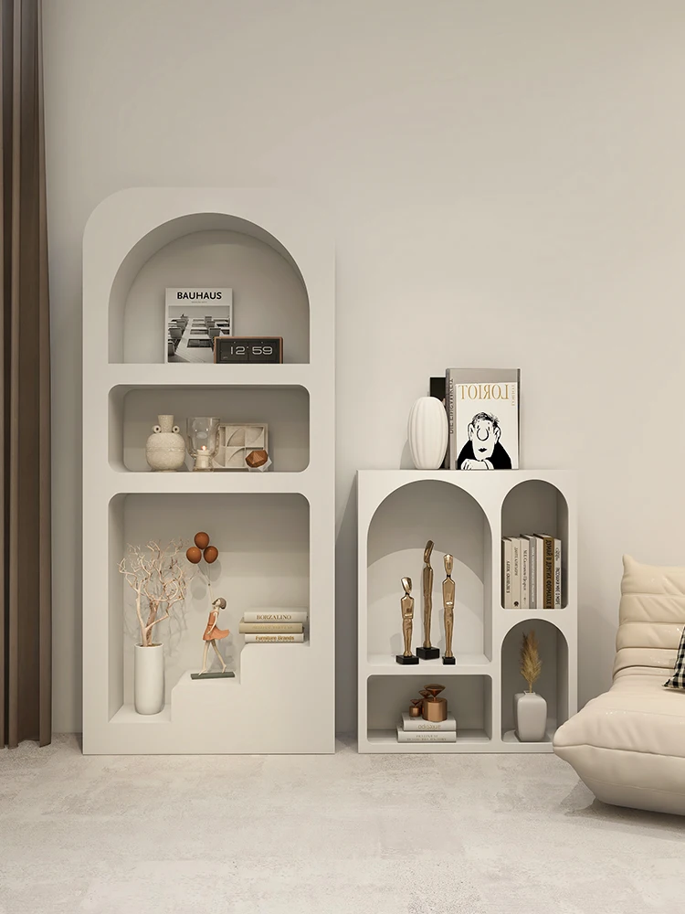 Cave storage cream wind arched foyer bookshelf