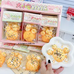 2024 New Simulation Fried Bread TPR Slow Rebound Toys Children's Decompression Toys Cute Bread Pinch Music Fidget Toys Gifts