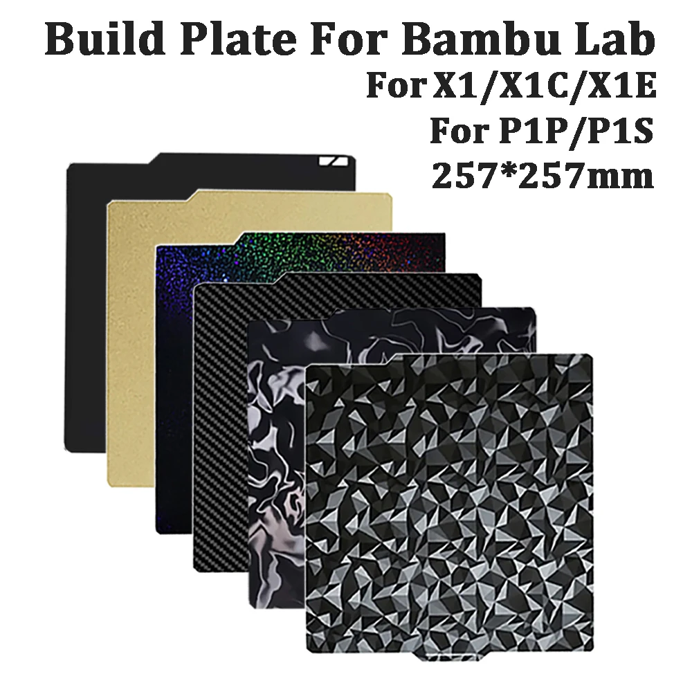 

For Bambu lab X1 X1C Build Plate P2S PEI Sheet Textured Double Sided PEO PET Bed For Bamboo Bambulab P1S P1P X1C Build Plate