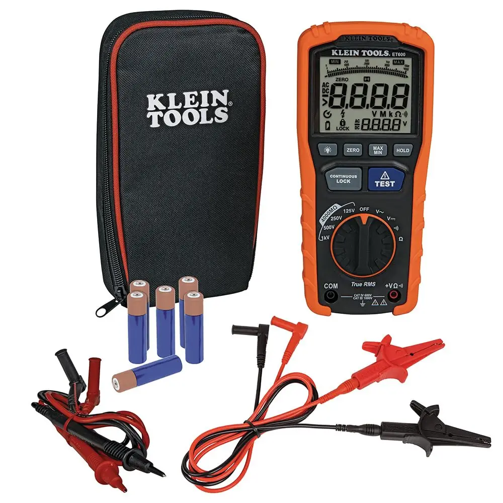 Professional Insulation Tester Multimeter, 4000MΩ Resistance, Auto-Ranging TRMS for Accurate Electrical Measurements