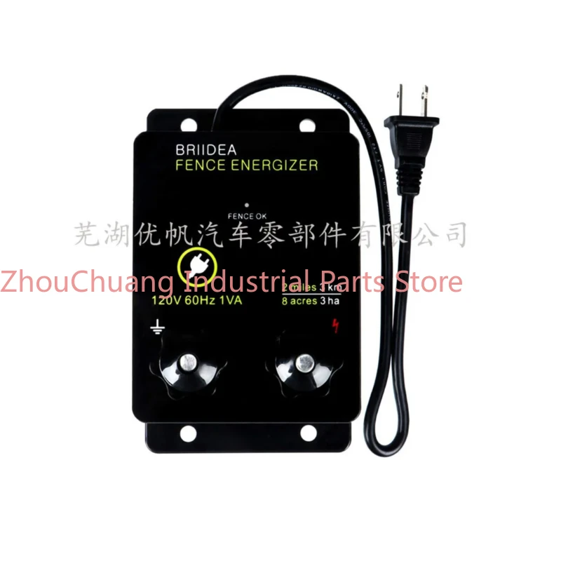 Electric fence protects against wildlife intrusion on 8 acres Output voltage 5000 V 0.1 J
