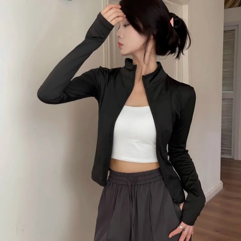 

Women's quick-drying yoga clothes slim fit long-sleeved sports tops soft and comfortable spandex material fitness work clothes