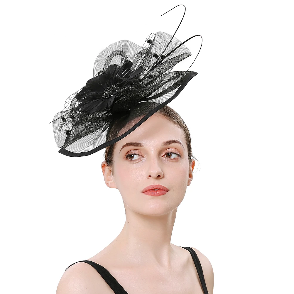 فاسيناتور مشبك شعر عقال 20S خمر الزعنفة نمط قبعة الحفلات للنساء الزفاف الشاي كوكتيل الكنيسة الحدث