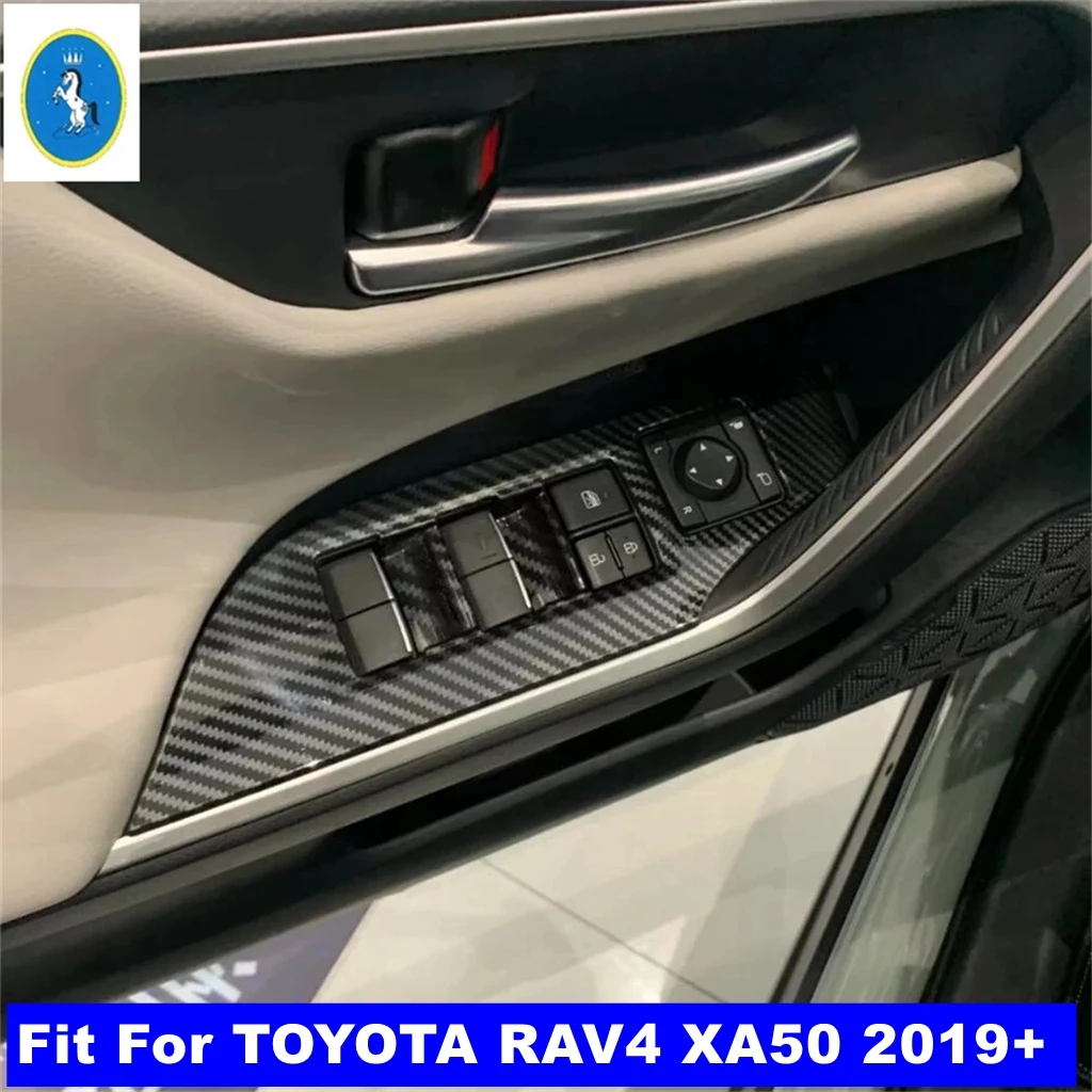 

For TOYOTA RAV4 RAV 4 XA50 2019 - 2024 Door Handle Holder Window Glass Lift Button Switch Panel Cover Trim Interior Accessories