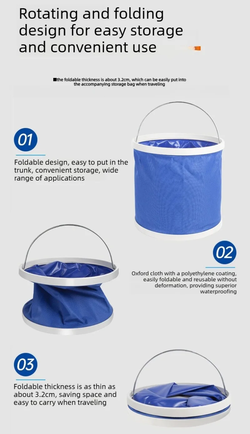 Tragbarer, faltbarer, transparenter Fischereimer, Behälter für lebende Fische, zusammenklappbarer Wassereimer, Outdoor-Camping-Angelköder-Eimer – Detail 9