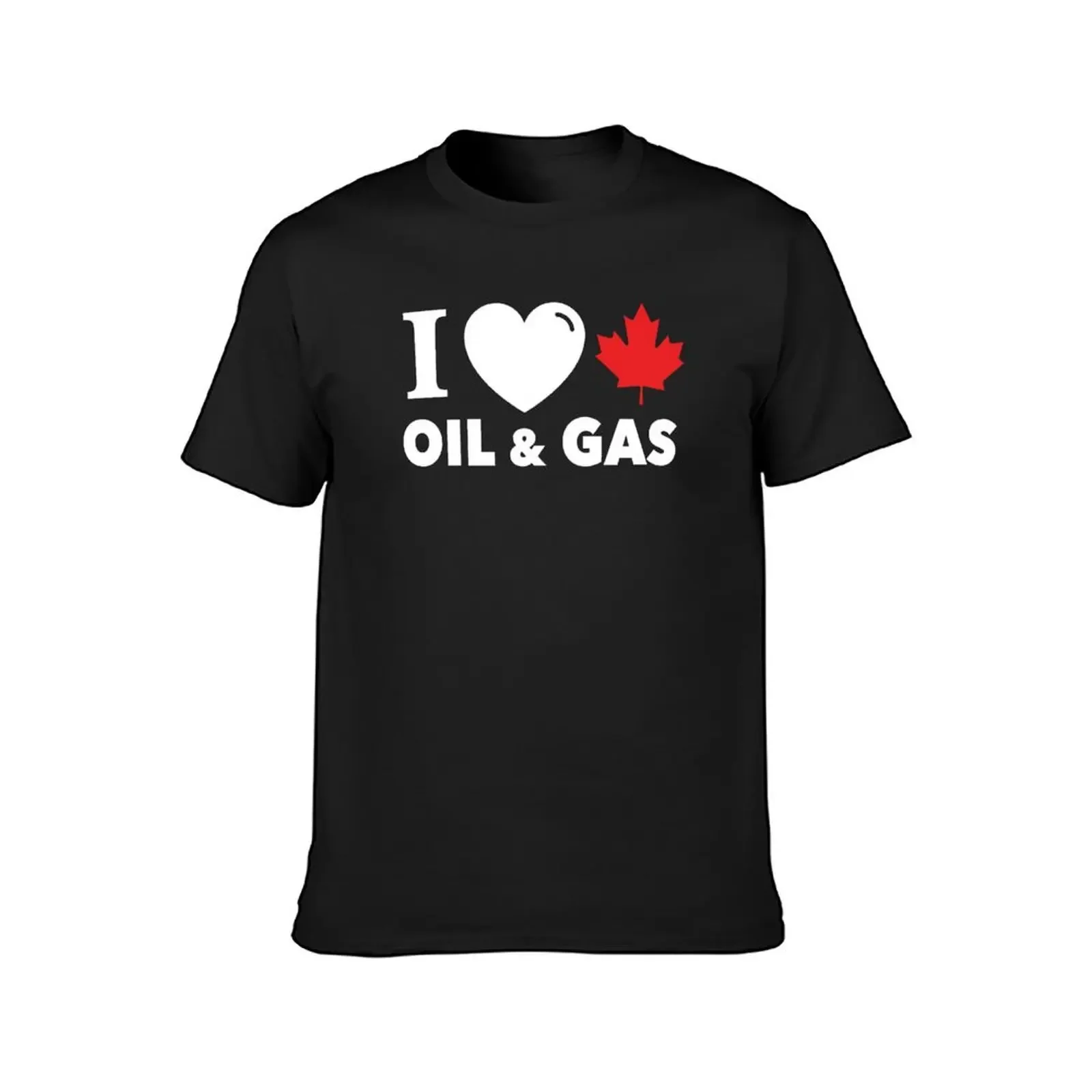 I Love Canadian Oil and Gas Red Heart and Maple Leaf Alberta Pipelines black background HD HIGH QUALITY ONLINE STORE T-Shirt