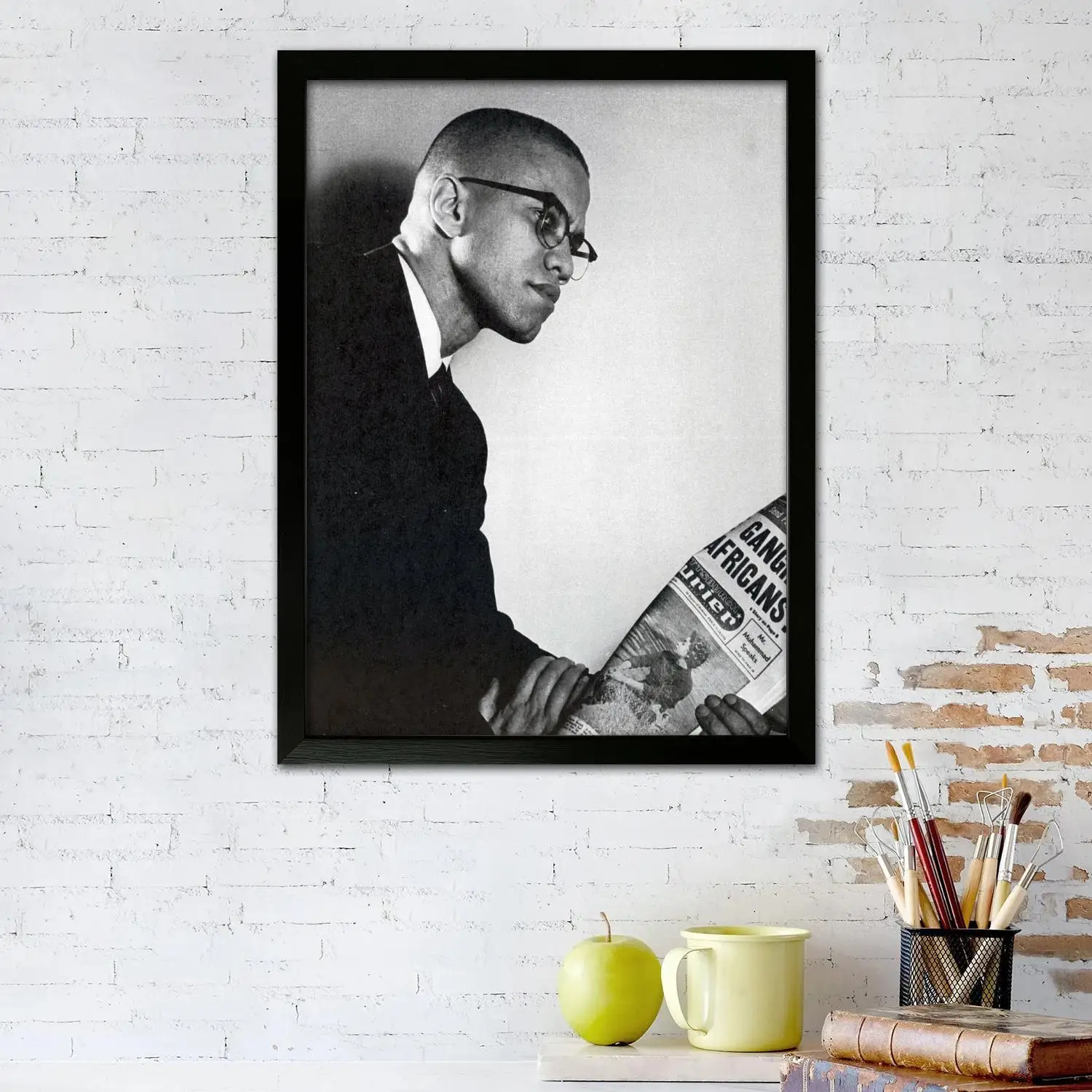 malcolm x Canvas Art Poster, Wall Art Picture Print, Modern Family Bedroom Decor Posters,Decorative painting